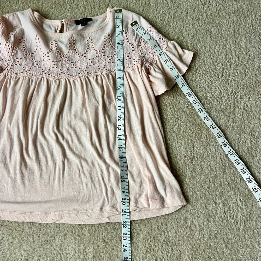 J. CREW Cotton Eyelet Babydoll Flutter Sleeve Top—SZ. XS